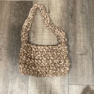 Fluffy brown handmade bag